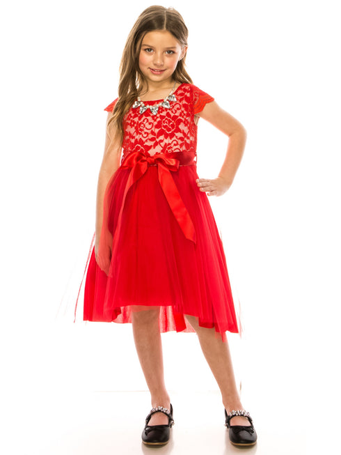 Just Kids Girls Multi Color Necklace Hi-Low Special Occasion Dress 4-14 - SophiasStyle.com